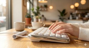 指先が、流れる。Lofree Flowは、思考を奏でる楽器だ。