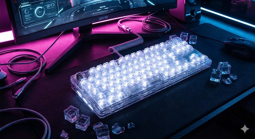 氷の上をタイプする。Lofree 1%は、デスクに置ける「涼」である。